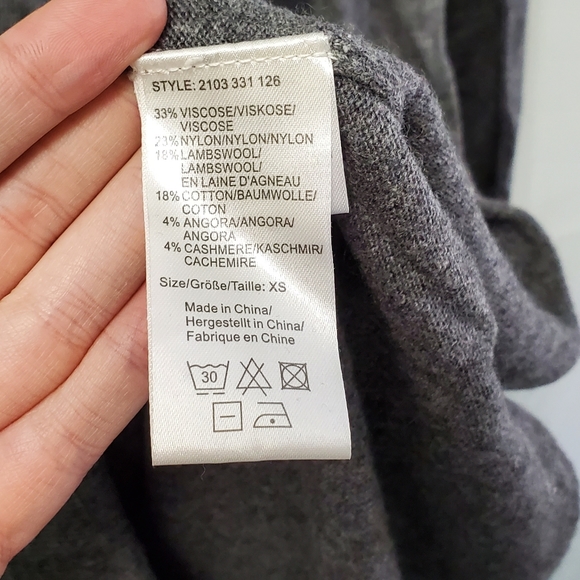 Day Birger Et Mikkelsen Oversized Gray Sweater Dress w/ Beading Studs Shoulders - Picture 11 of 13